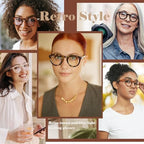 EASY READ Retro Round Blue Light Blocking Reading Glasses for Women,Anti UV Readers for Women with Spring Hinge