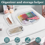 Clear Hard Shell Zipper Cases(3 Packs), Plastic Hard Sided Zippers Pouches Clear Hardshell Pencil Case For Storage, Diaper Bag Organizer Bliss Bins 2*Small/1*Medium