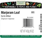 Frontier Co-op Marjoram Leaf, Cut and Sifted, Kosher | 1 lb. Bulk Bag | Origanum majorana L.