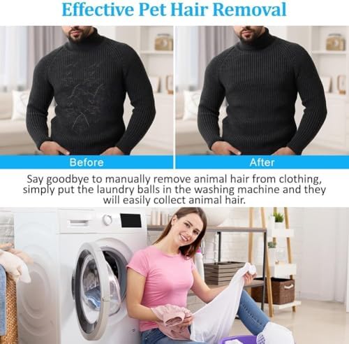 Reusable Laundry Lint Balls for Washing Machines - Remove Hair, Fur, and Lint from Clothes and Fabrics