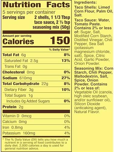 Old El Paso Stand 'N Stuff Taco Dinner Kit with Taco Shells, Mild Taco Sauce, and Seasoning Mix, Easy Meal Prep, 10 Ct, 8.8 oz