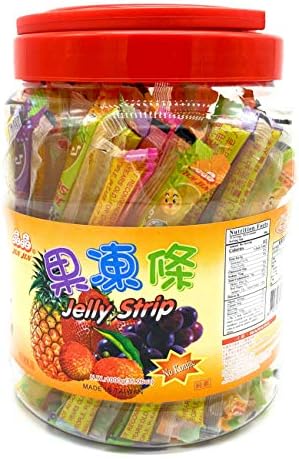 Jin Jin Fruit Jelly Filled Strip Straws Candy - Many Flavors! (35.26 oz)