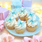 Edible Butterflies with Edible Glitter Kit - Wafer Paper Butterflies for Cakes - Cake Decorations - Cupcake Decorations - Cake Toppers (Paradise Blue)