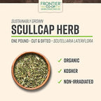Frontier Co-op Organic Scullcap Herb Cut & Sifted Certified Organic Herbal Supplement 1lb - Skullcap Herb for Tincture, Tea, Supplement