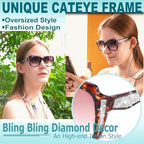 Stylish Oprah Style Reading Glasses, Oversized Quality Frame Retro Readers with Fashion Eyeglasses Chains for Women