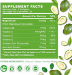Magnesium Glycinate 400mg, High Absorption Magnesium Supplements Softgels with Vitamin E, B6, Zinc for Sleep, Calm, Muscle Relaxation & Bone Health, Gluten-Free, Non-GMO, 60 softgels