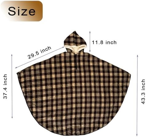 Wheelchair Warmer Blanket, Semi-Wrapped Wheelchair Warmer Blanket, Fleece Wheelchair Blanket for Adults with Hat, Suitable for Most Adults, Brown