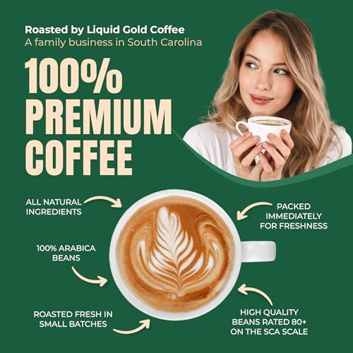 Organic Coffee from Honduras, Medium Roast Ground 7OZ Bag (200 Grams), by Liquid Gold Coffee, 100% Arabica Beans, Single Origin Coffee from COMSA Farm, Small Batch Roasted in USA