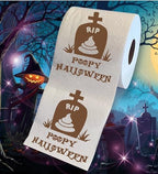 Printed TP RIP Halloween Printed Toilet Paper Gag Gift – Scary Toilet Paper Roll for Surprise and Funny Novelty Gift for Spooky Haunted House Party Halloween Decoration – 500 Sheet