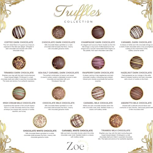 CRAVINGS BY ZOE Easter Chocolate Truffles Gift Box | 16 Count | Chocolate Candy Gifts | Gourmet Assorted Chocolate Food Gift Basket | Birthday Gifts for Women Men Mom Dad Adults Couples Families