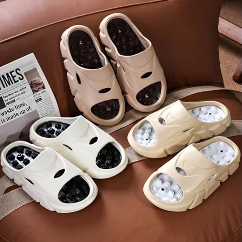 Slippers for Plantar Fasciitis for Women & Men Acupressure & Acupuncture Foot Massager Sandals Acupressure Massage Slippers Foot Massager, Pain Relief & Muscle Relaxation (White,women 6.5/men5)