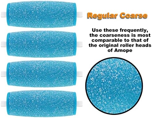 11 Pack Include 7 Extra Coarse & 4 Regular Coarse Replacement Roller Refill Heads Compatible with Amope Pedi Electronic Foot File