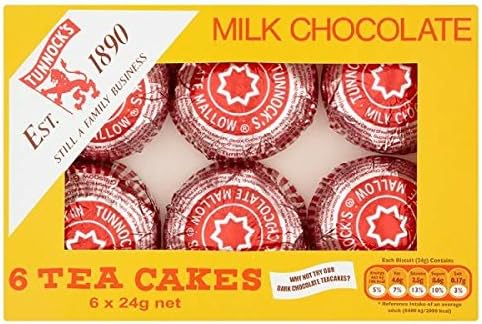 Tunnock's Milk Chocolate Tea Cakes 6 x 24g (Case of 12 - Bulk Buy)