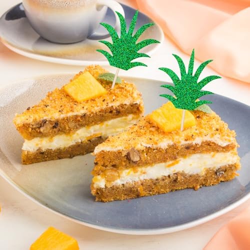 Molain 24PCS Pineapple Cupcake Donut Cake Toppers, Pineapple Cute Cupcake Picks for Summer Tropical Hawaiian Party Pineapple Theme Baby Shower Kids Birthday Cake Decorations
