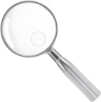Lakei Magnifying Glass,10X Handheld Reading Magnifying Glass， 75mm Shatter Resistant Lens, Non-Slip Handle, Suitable for Elderly Reading, Adults Close Work, Hobbies and Science (Silver)