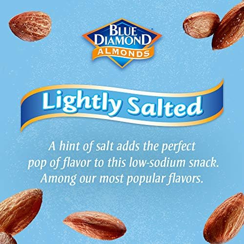 Blue Diamond Almonds Low Sodium Lightly Salted Snack Nuts, 16 Oz Resealable Bag (Pack of 1)