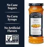 St. Dalfour Apricot Fruit Spread - 10oz - 100% from Fruit, No Artificial Ingredients, Non-GMO, No Cane Sugars, All Natural, Made in France
