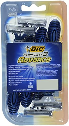 BIC Comfort 3 Advance Disposable Razor for Men, 4 Count