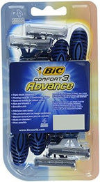 BIC Comfort 3 Advance Disposable Razor for Men, 4 Count