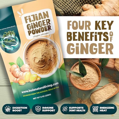Bula Fijian Ginger Powder 8oz (226g) – Bold Flavor, Natural Heat, Premium Matured Roots, Culinary & Wellness Use