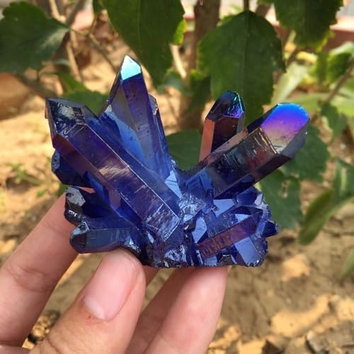 Stone Blue Quartz Crystal Bismuth Silicon Cluster Home Decoration Gemstone Stone