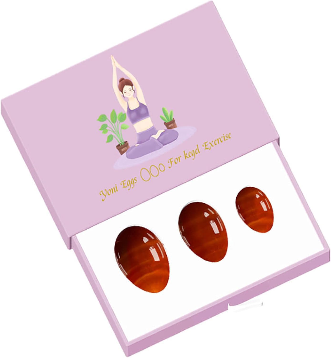 Natural Red Carnelian Jade Yoni Egg Set Massage Balls Drilled Kegel Exercise Tightening Care Repair,D