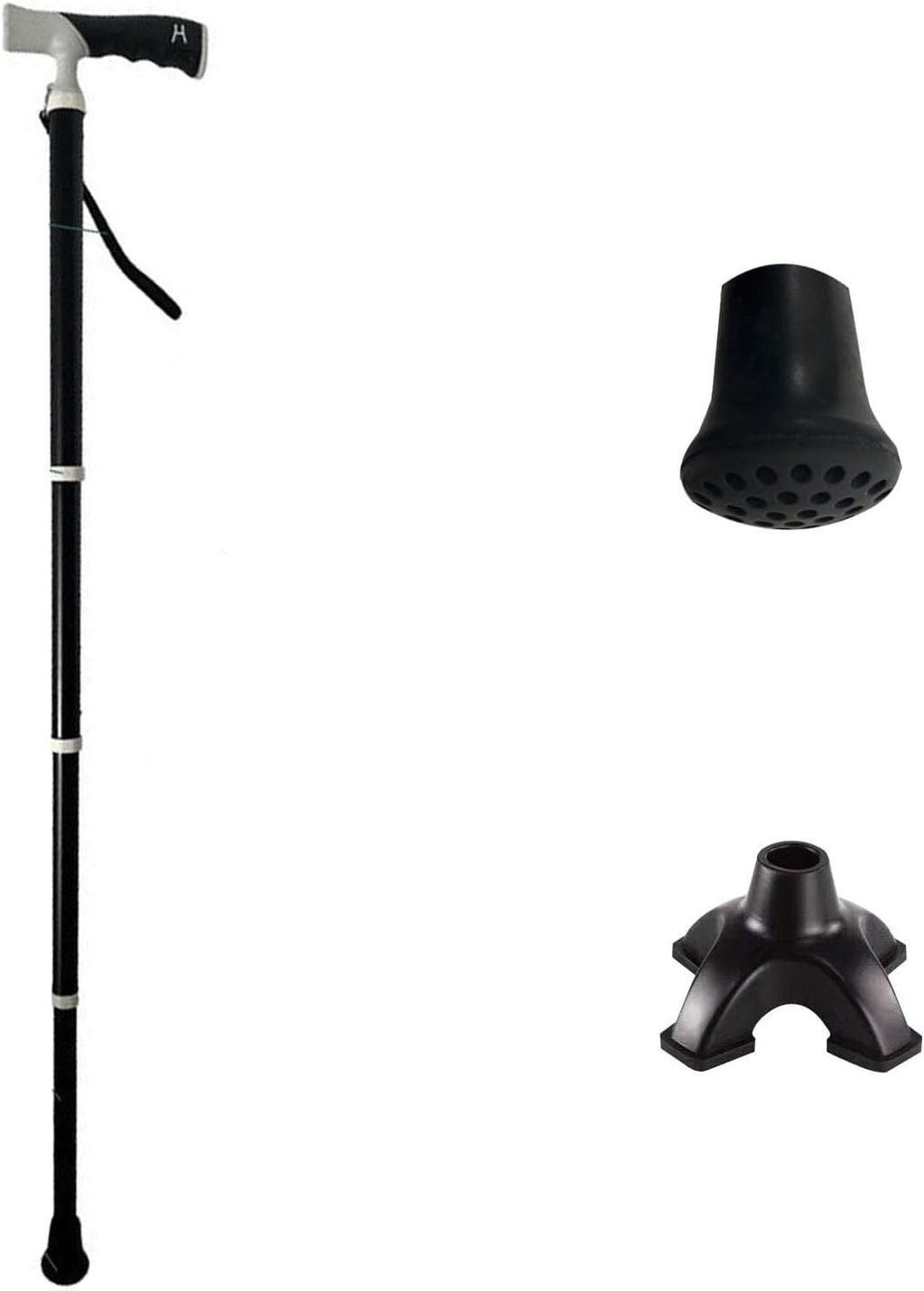Adjustable Handle Telescopic Blind Cane - Height Adjustable Titanium Alloy Folding Cane, Adults Walking Sticks with Four-Legged Crutch Head(A,97cm/38in)