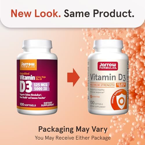 Jarrow Formulas Vitamin D3 125 mcg 100 Softgels & Zinc Balance 15 mg 100 Veggie Caps - Bone, Immune & Calcium Metabolism Support