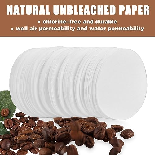 CEYAZYE 200 PCS Round Coffee Filter Paper, 56 mm Disposable Coffee Filters, Moka Coffee Pot Filter for Espresso Machine Portafilter Moka Pot, Quality Material Paper Fiber Heat Resistance