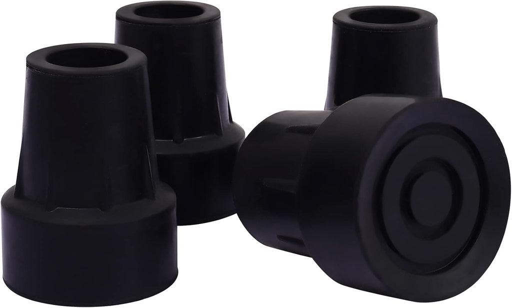 7/8 Inch Cane Tips Kotiorname Cane Rubber Tips Replacement Black, Heavy Duty, Non Slip, 4 Pack