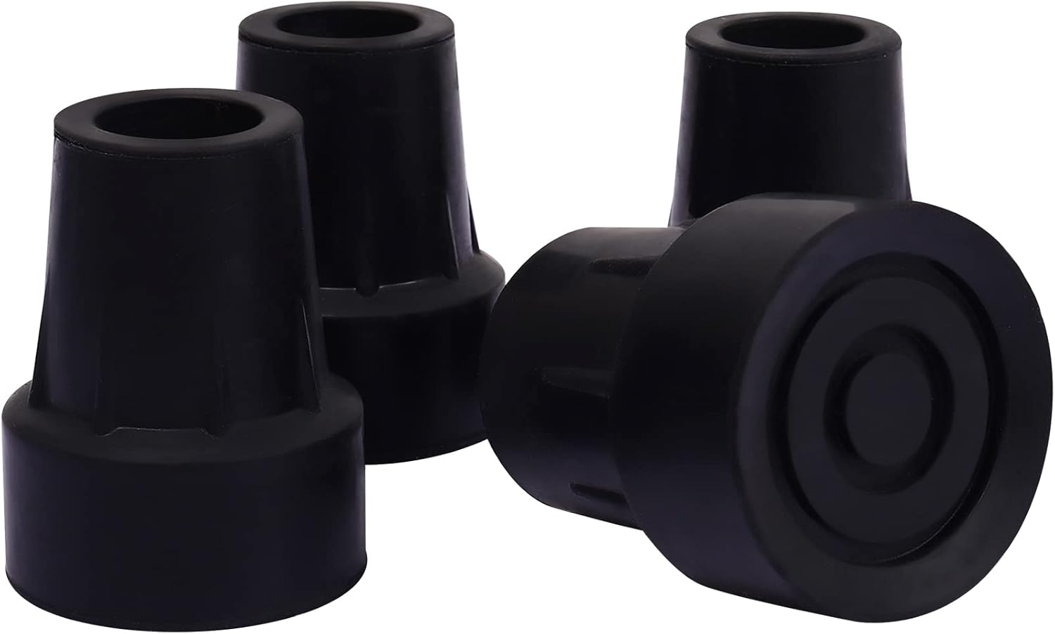 7/8 Inch Cane Tips Kotiorname Cane Rubber Tips Replacement Black, Heavy Duty, Non Slip, 4 Pack