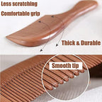 2 Pcs Sandalwood Hair Comb Set Wooden Wide and Fine Tooth Comb for Women Men, Anti-static Detangling Comb for Curly Fine Straight Wet Dry Hair