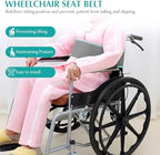 Wheelchair Seat Belt Adjustable Safety Harness Chair Positioning Restraint Belt Anti-Slip Cushion Belt for Elderly and Patient(Gray)
