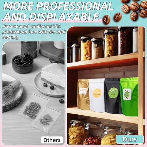 FUNFERY 5.5x7.8 inch Stand Up Mylar Resealable Bags for Food Storage,Smell Proof Foil Pouch,Food Packaging Sealable Bags,Mylar Zipper Bag for Jerky,Candy,Cereal,Coffee, Cards,Black,50 Pack