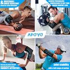 APOYO Elbow Brace for Tendonitis and Tennis Elbow, Compression Sleeve for Arthritis, Workouts, Reduce Joint Pain During Fitness Activity (Medium)