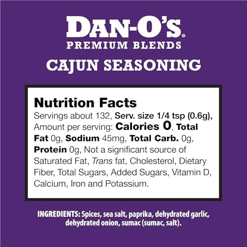 Dan-O's Cajun Seasoning, 2.8 oz Bottle, 2 Pack, Spicy Seasoning for Gumbo, Jambalaya, Shrimp, Chicken and More, Sugar Free, Zero Calorie, Use this Spice Blend to Craft a Marinade, Dry Rub or Sauce