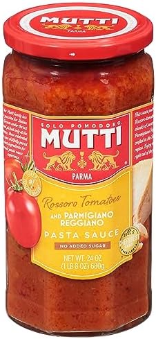 Mutti, No Added Sugar Rossoro Tomatoes and Parmigiano Reggiano Pasta Sauce, 24 Ounce