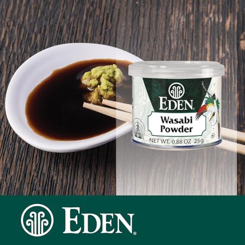 Eden Wasabi Powder, w/ Real Japanese Horseradish, Fiery, Traditionally Made in Japan, 0.88 oz