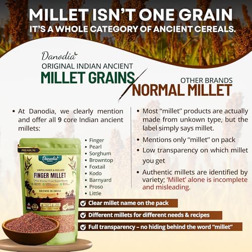 Danodia Foods Barnyard Millet (950g) 2 lbs | Rich in Protein, Fiber, Vitamins | Non-GMO, Gluten Free Diet, Low GI | 100% Unpolished, Grown By Small Farmers