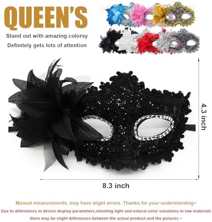 Masquerade Mask for Women Venetian Masks Christmas Women Flower Half-face Masks Eye mask Cosplay Lace mask