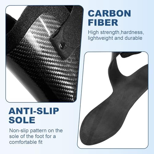 Estinko Carbon Fiber AFO Brace Ankle Foot Orthosis Lightweight Foot Drop Brace Drop Foot Brace for Walking Gait Assistance Ankle Instability, Left-Large