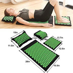 XiaoMaGe Acupressure Mat and Pillow Set with Carrying Bag - Acupuncture Mat for Neck & Back Pain Relief - Foot Manual Massager - Naturally Relaxation Gift - Stress Relief Massage Mat (Black)