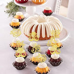 Rsstarxi 24 Pack Happy Father's Day Cupcake Toppers Gold Glitter Worlds Best Dad Love Dad Cupcake Picks for Happy Father 's Day Dad Birthday Theme Party Cake Decorations Supplies