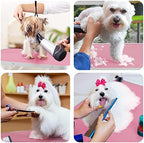 Yaheetech 36'' Dog Grooming Table, Adjustable Pet Foldable Grooming Table w/Double Loops/Mesh Tray Maximum Capacity Up to 220lbs, Pink