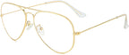 Gleyemor Blue Light Aviator Glasses for Women Men, Metal Frame Anti Blue Light Lens Computer Glasses