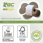 Gcecologic+ Recycled Cellulose Toilet Paper - 48 Rolls of 14 m. c/u - 670 m Total of Bath Paper