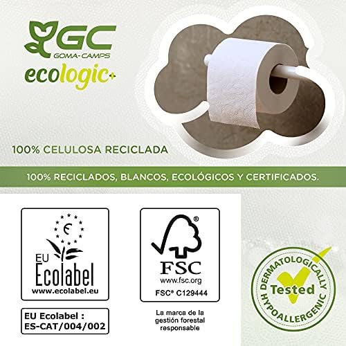 Gcecologic+ Recycled Cellulose Toilet Paper - 48 Rolls of 14 m. c/u - 670 m Total of Bath Paper