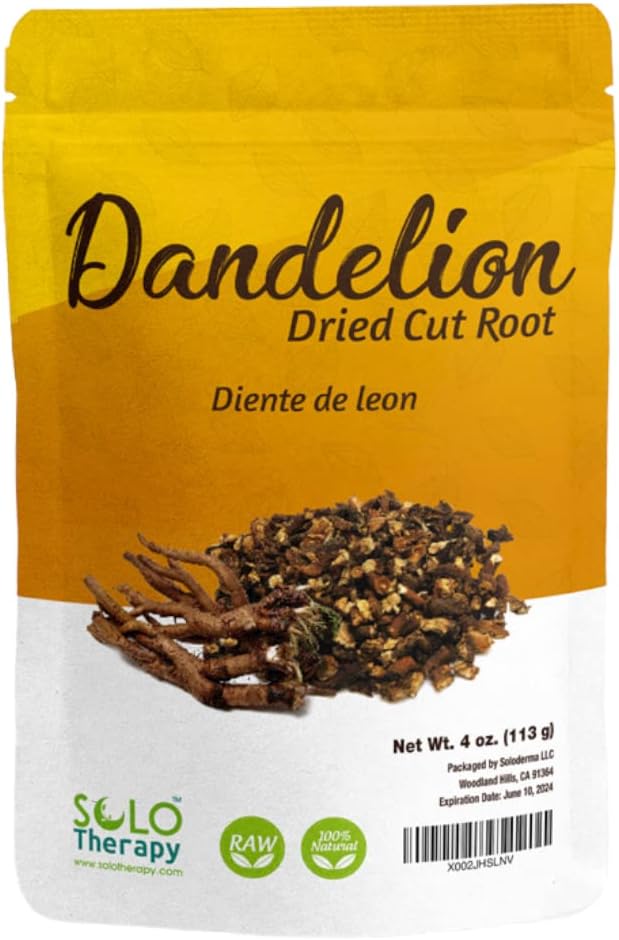 Dandelion Dried Cut Root 4 oz, Taraxacum Officinale, Dandelion Root Tea, 4 oz, Diente De León, Product From Bulgaria, Packaged in the USA