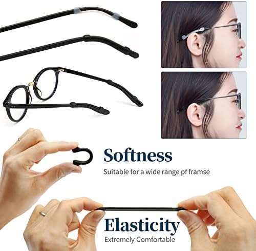 16 Pairs Glasses Ear Grip, Anti Slip Eyeglass Holder, Silicone Eyewear Retainers Hook for Sunglasses, Sports, Study