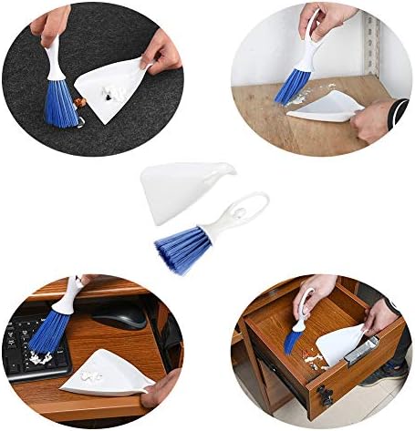 Jscarlife Mini Dustpan and Brush Deep Detail Cleaning Set, Deep Gap Cleaning Tool, Sweeping Up and Tidying Your Home, Desk, Countertop, Key Board, Cat, Dog and Other Pets, Dustpan
